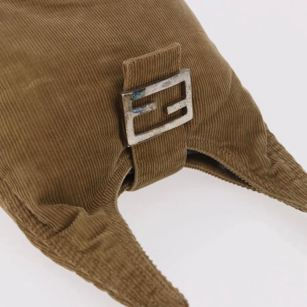 Fendi Tan Corduroy Rounded Baguette