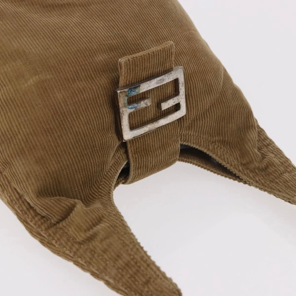 Fendi Tan Corduroy Rounded Baguette