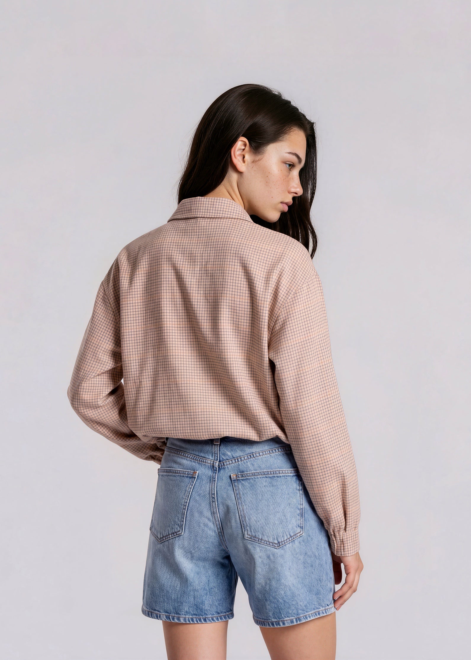 YSL Tan Plaid Collared Bomber