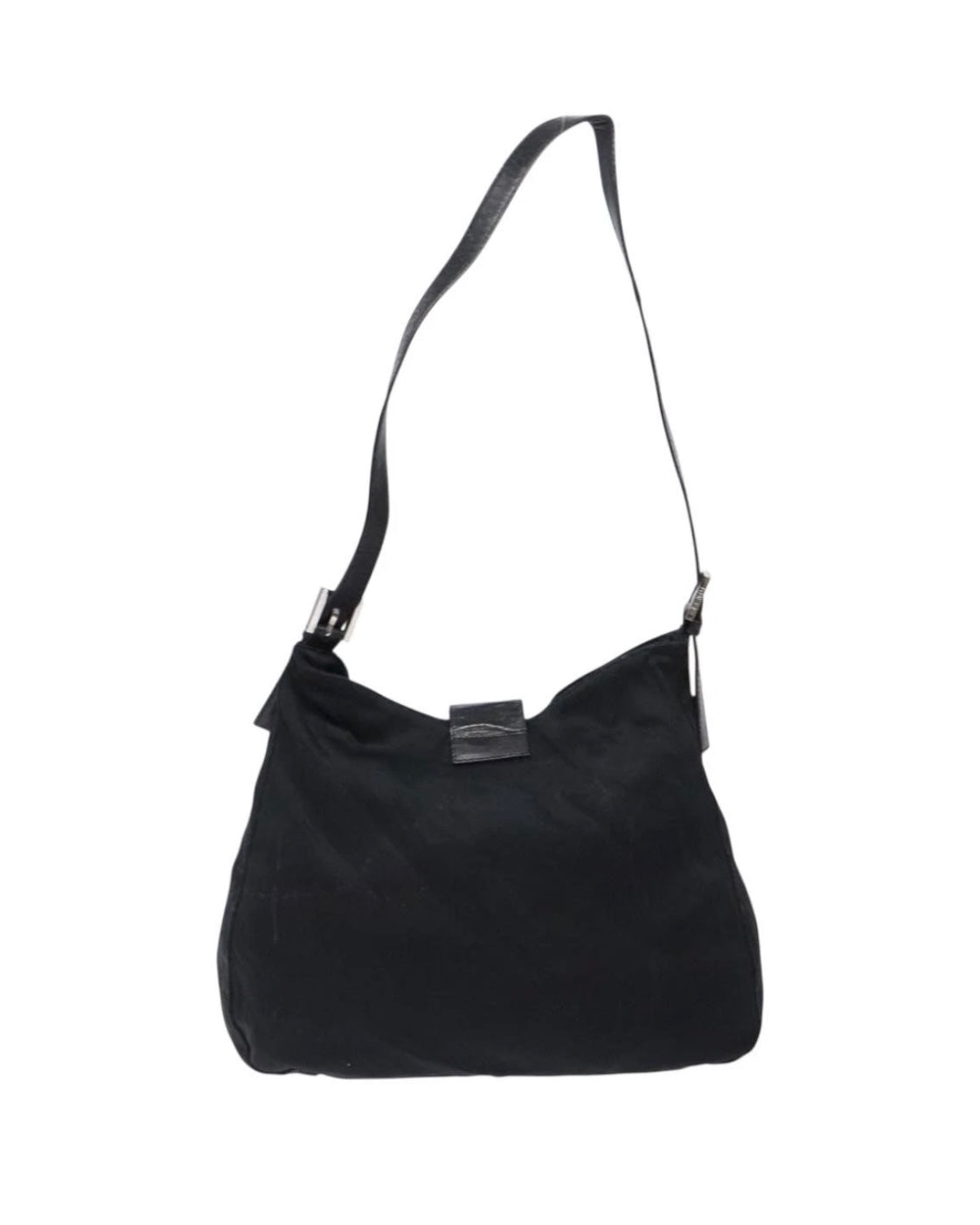 Fendi Black Rounded Baguette