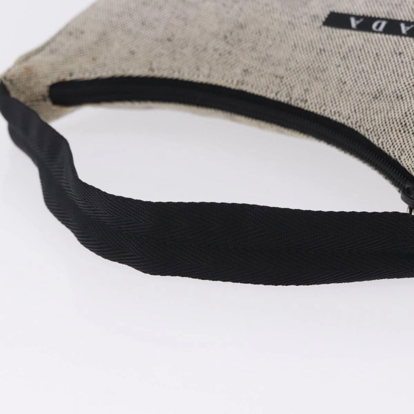 Prada Light Grey Canvas Shoulder Bag