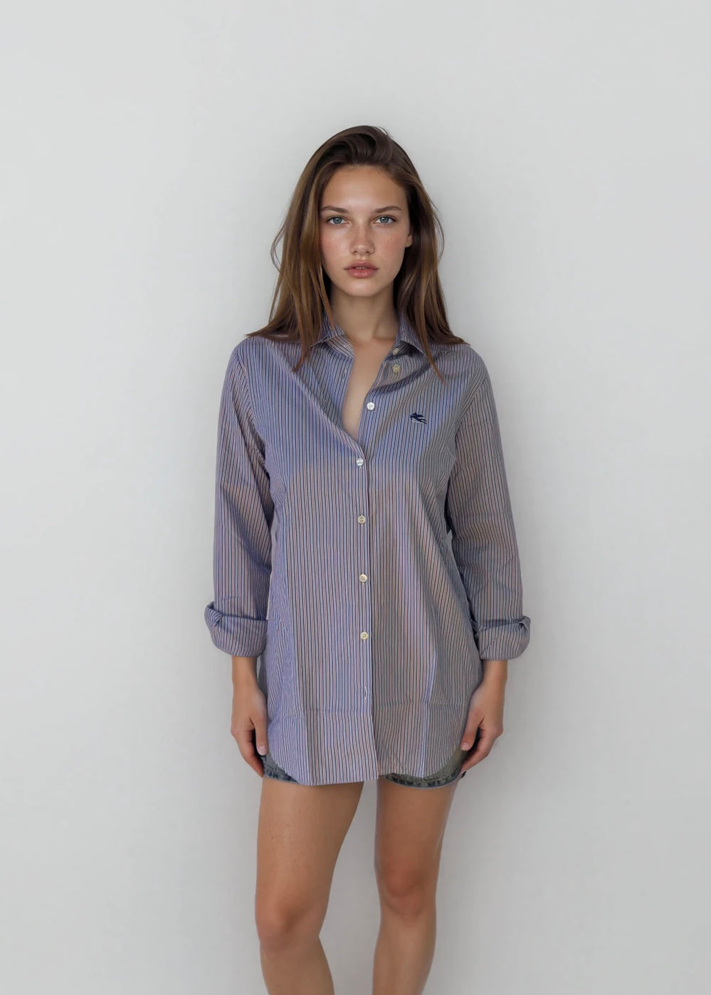 Etro Blue Striped Button Down