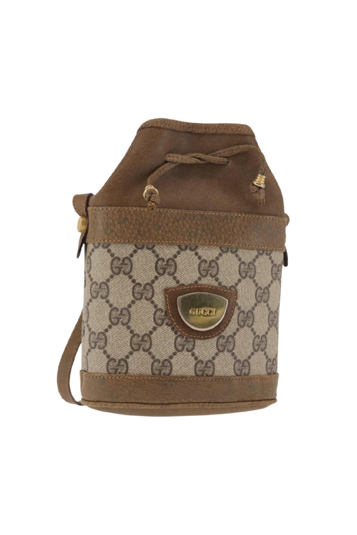 Gucci Brown Monogram Bucket Crossbody