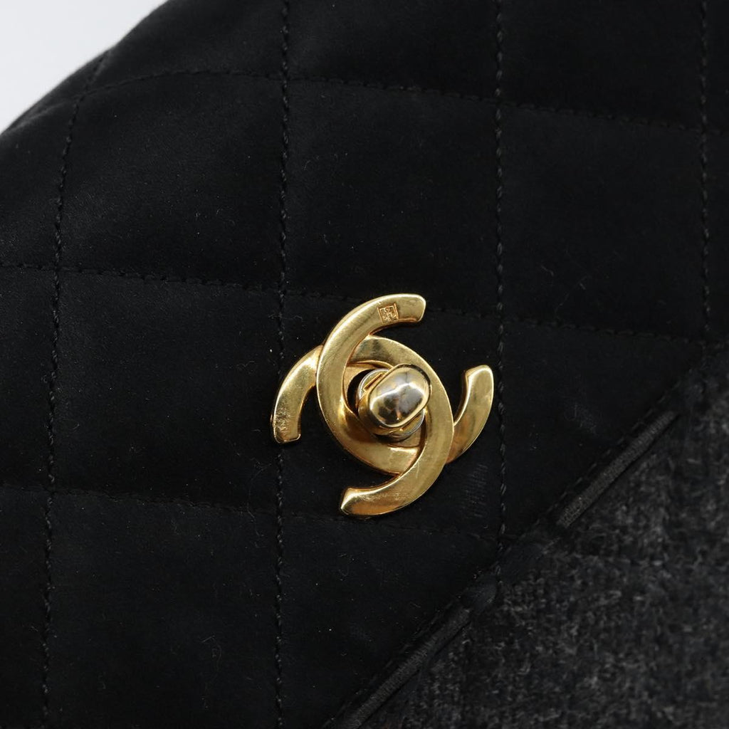 Chanel Grey and Black Flap Bag