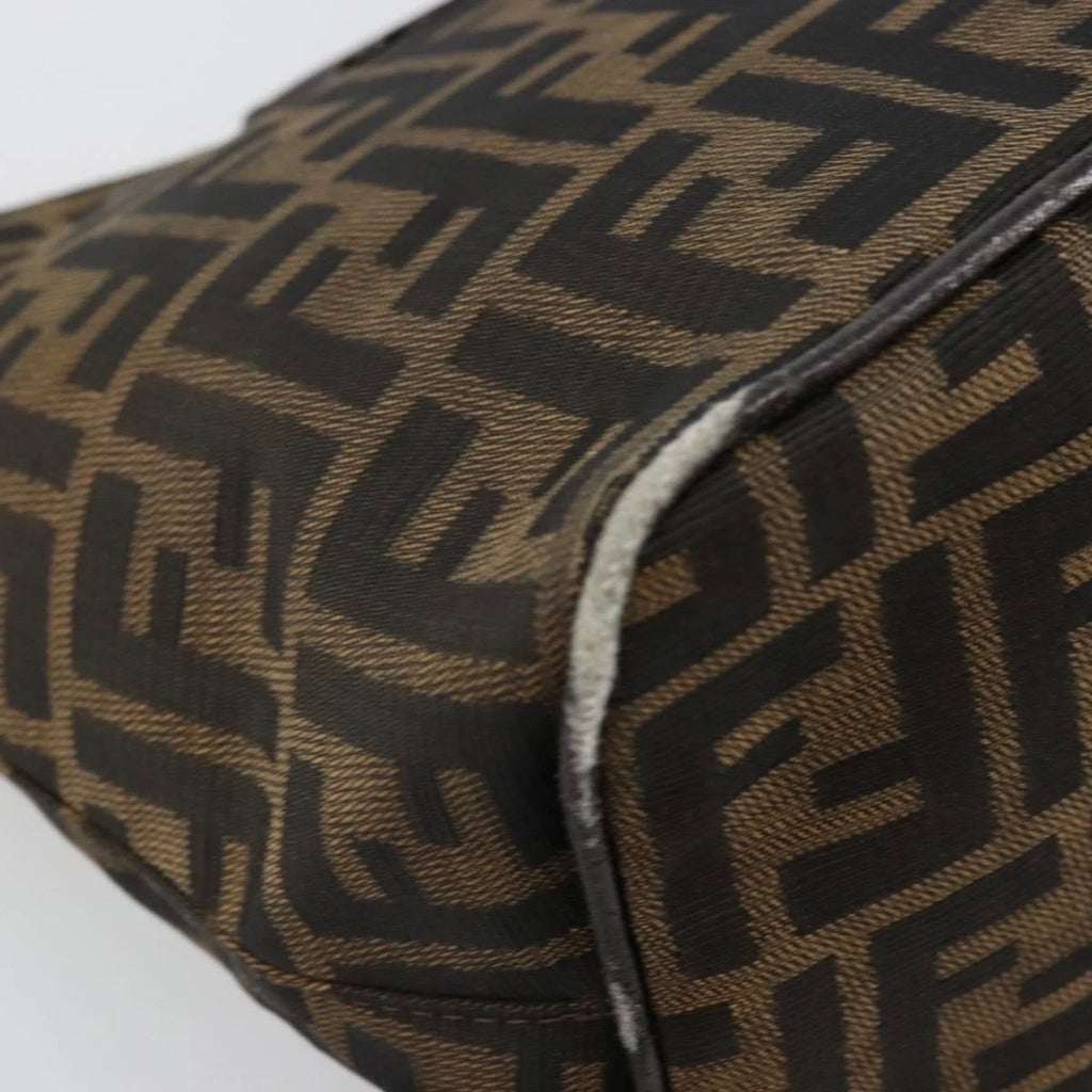Fendi Brown Zucca Canvas Rounded Baguette
