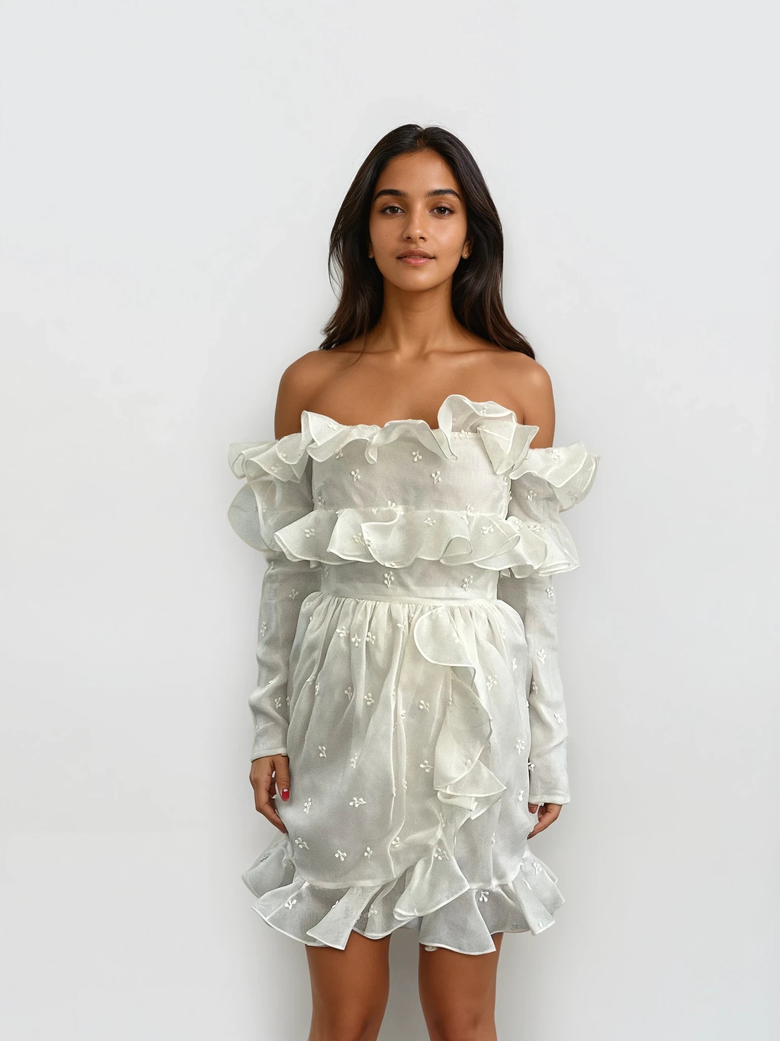 Giambattista Valli Ivory Ruffle iDress