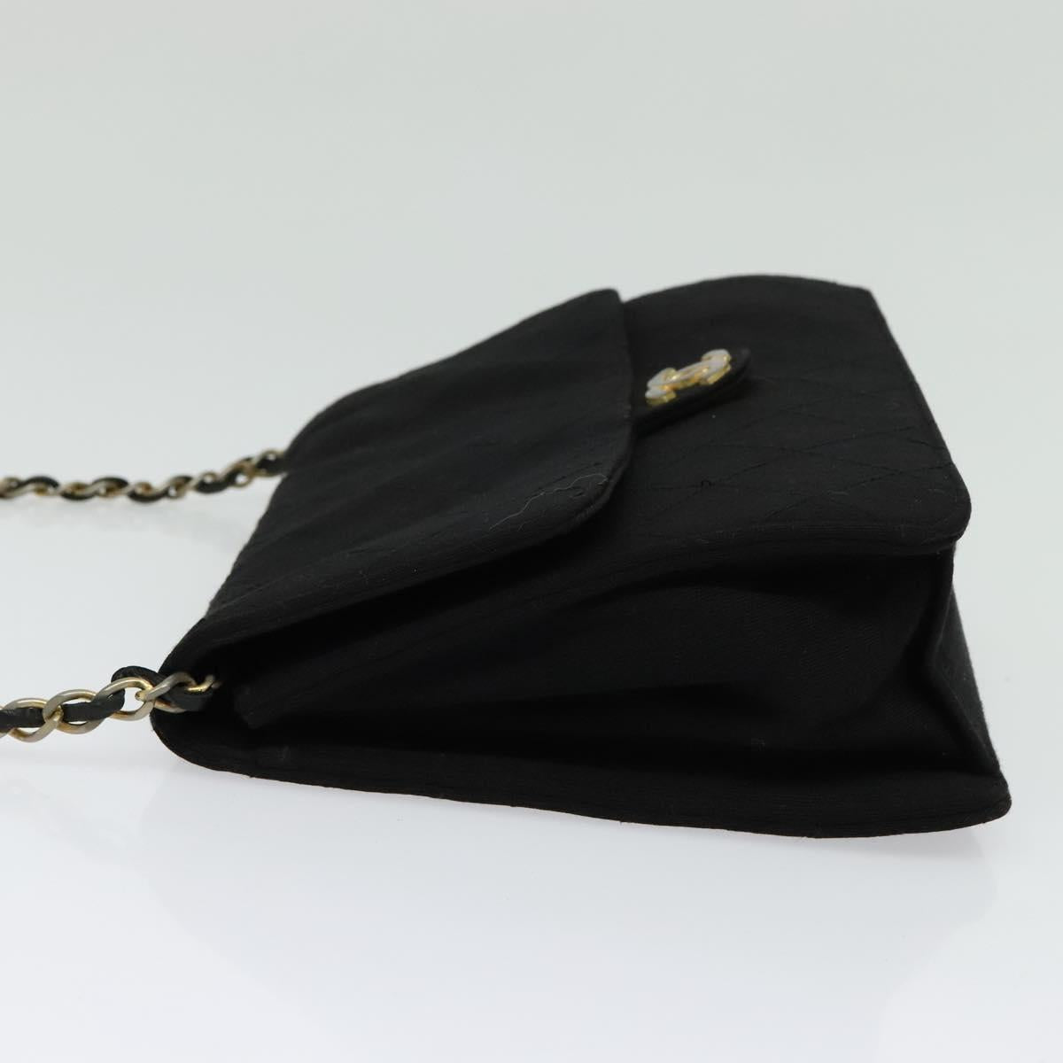 Chanel Black Cotton Flap Bag