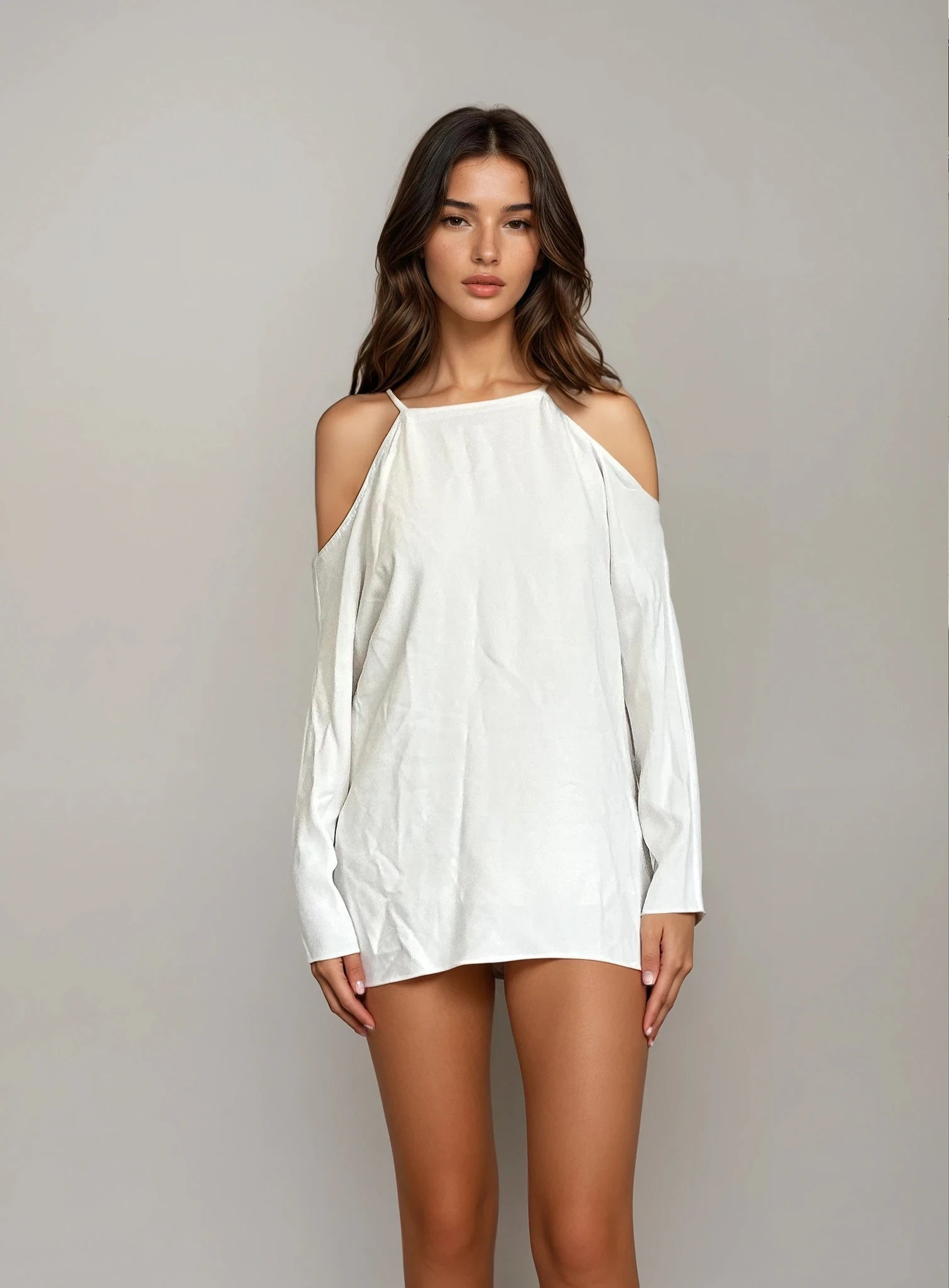 The Row White Off Shoulder Blouse