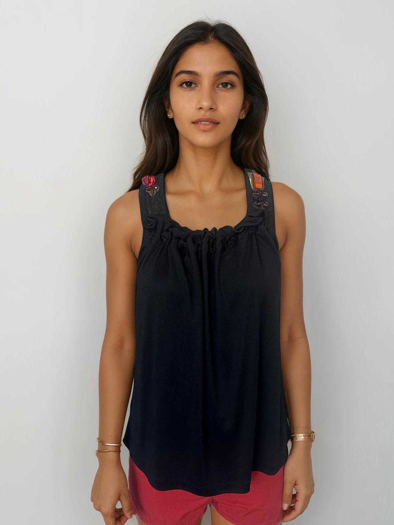 YSL Black Beaded Tank