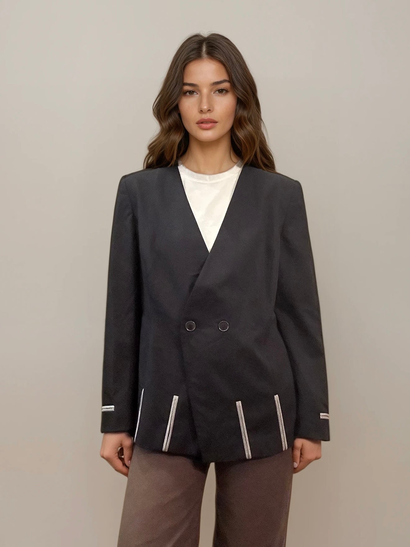 Escada Navy and White Blazer