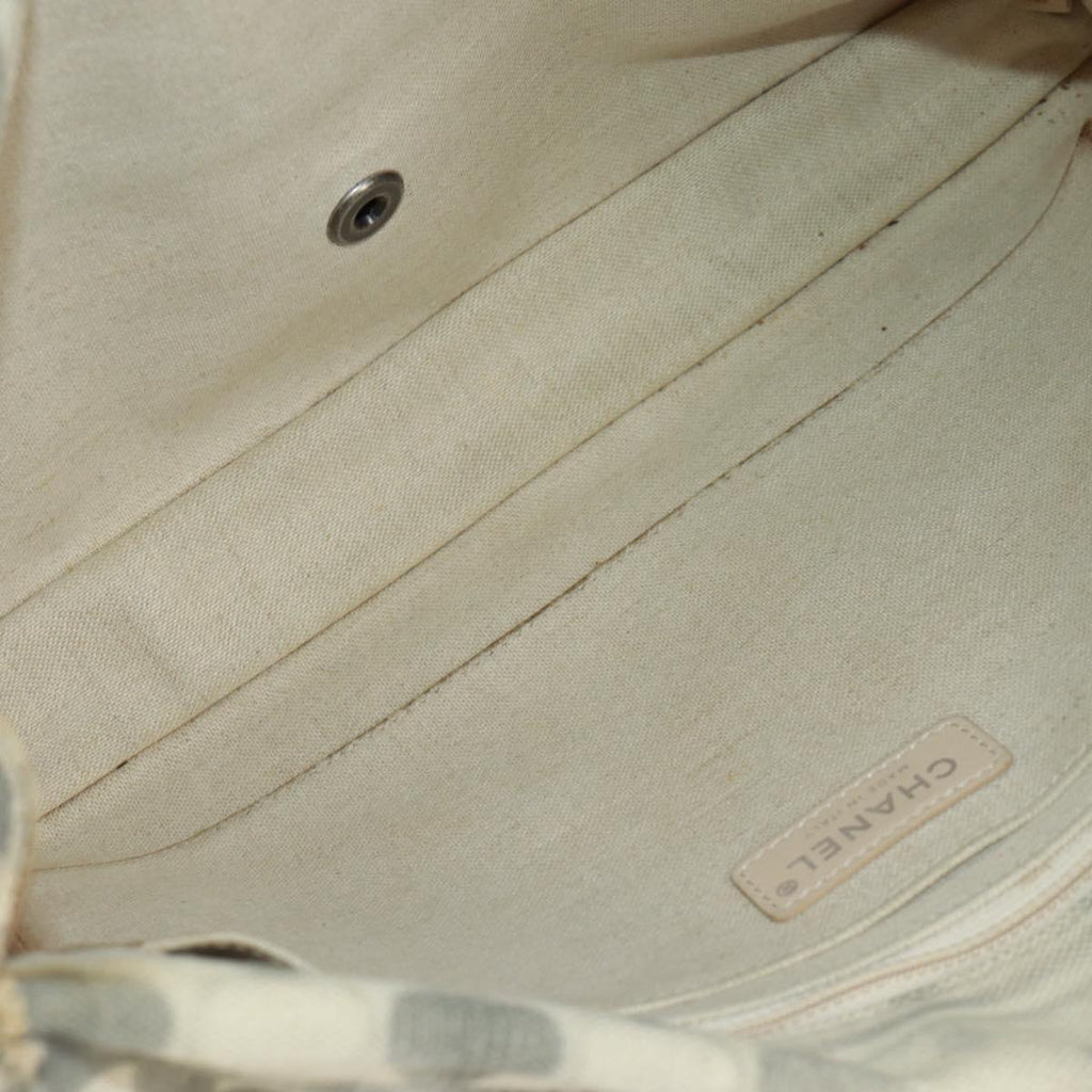 Chanel Grey Monogram Flap Clutch