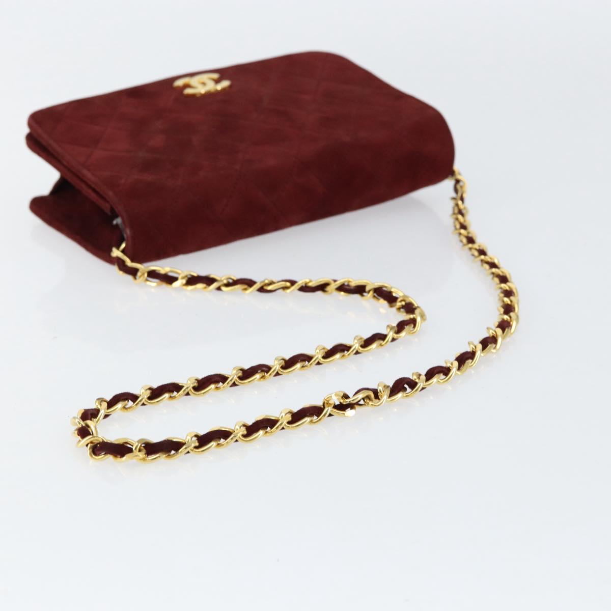 Chanel Burgundy Suede Flap Bag