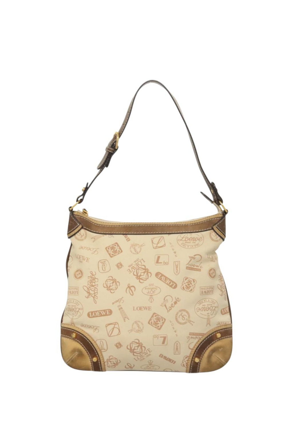 Loewe Cream Spellout Shoulder Bag