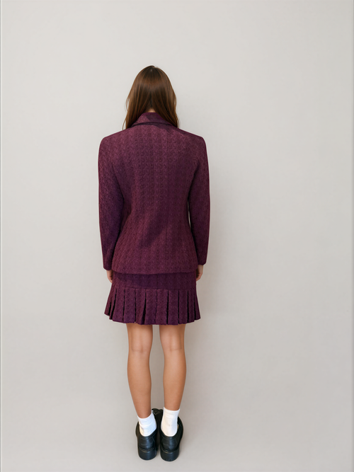 Chanel Plum Zip Jacket and Skirt Set