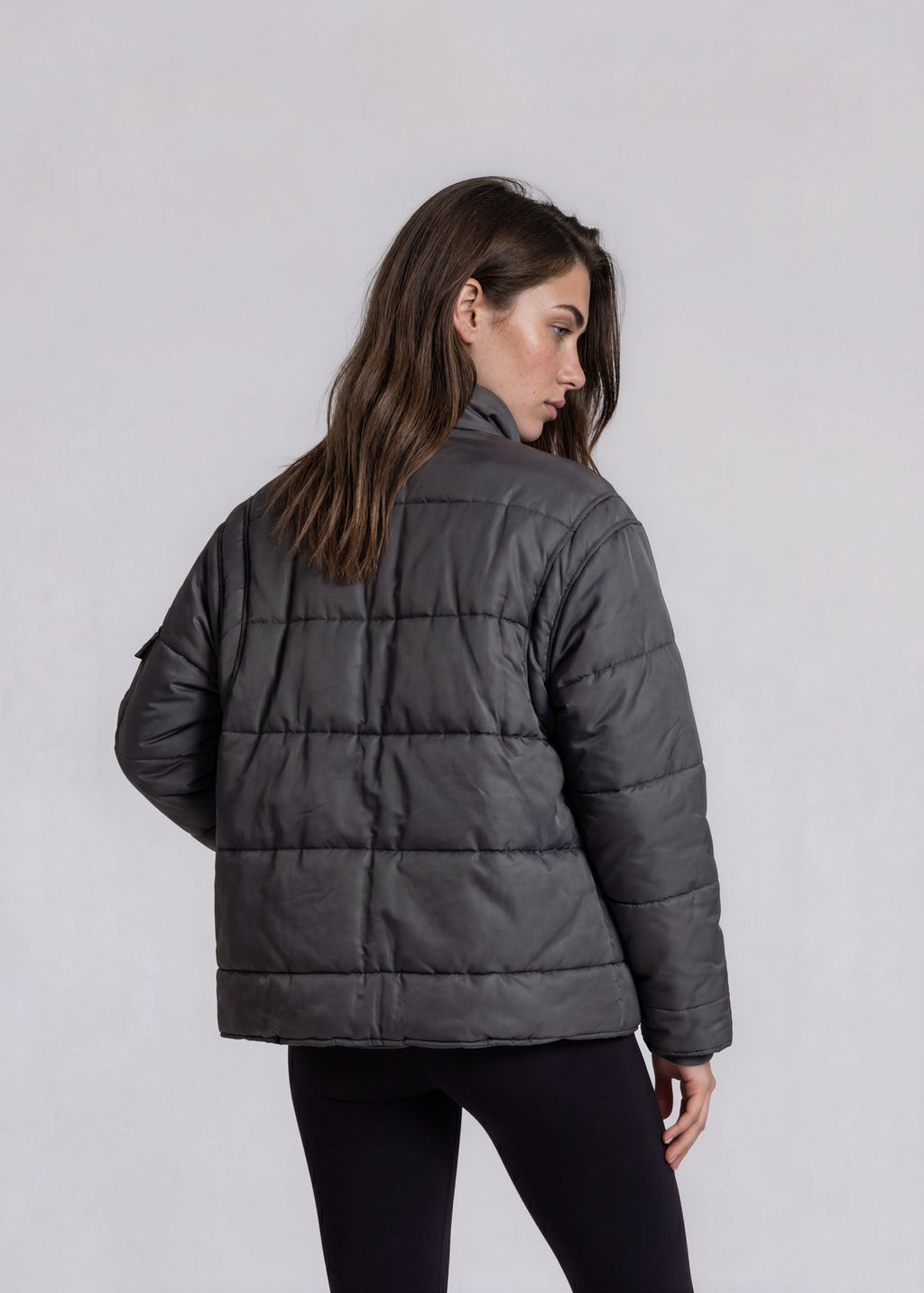 YSL Grey Puffer Bomber