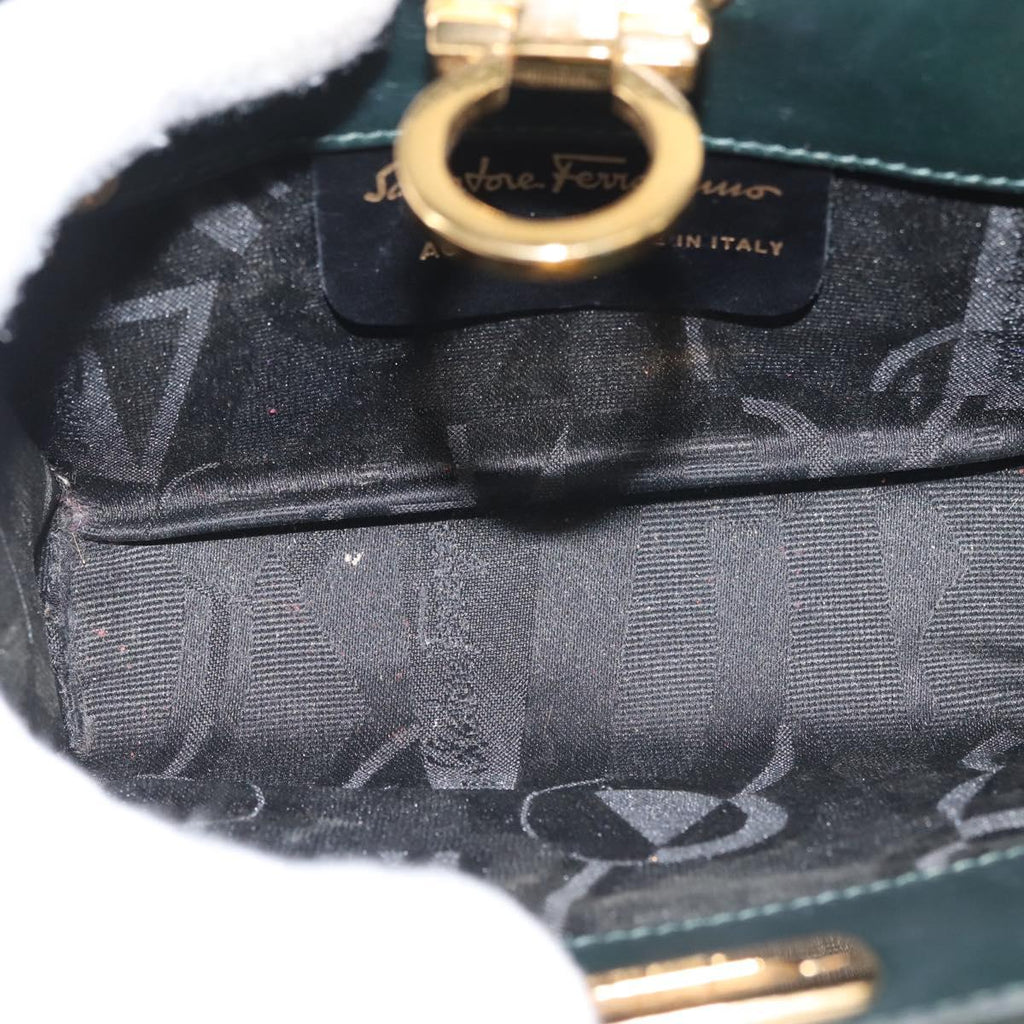 Ferragamo Green Suede Shoulder Bag
