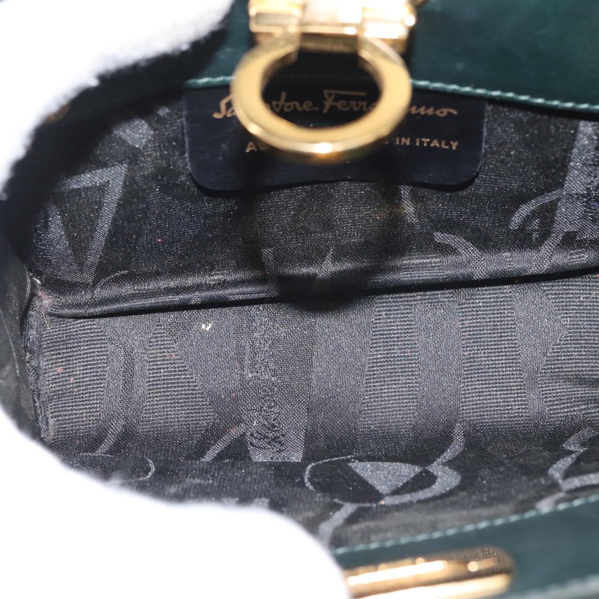 Ferragamo Green Suede Shoulder Bag