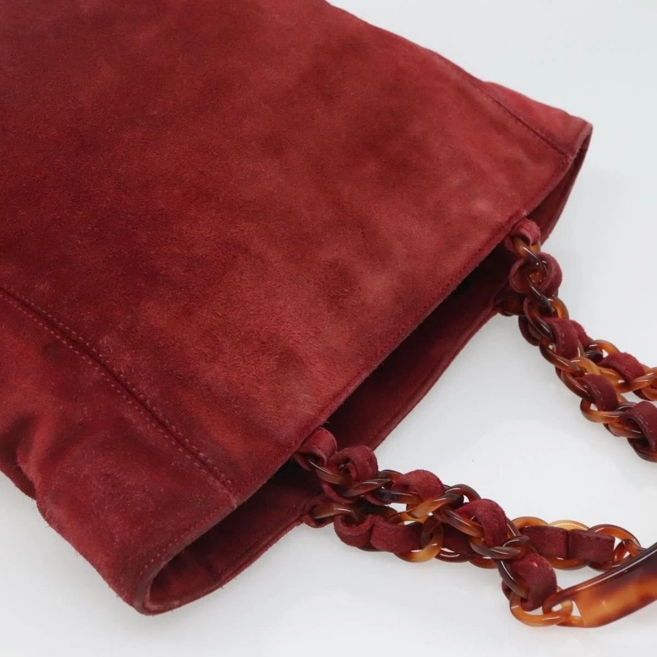 Chanel Red Suede Tote