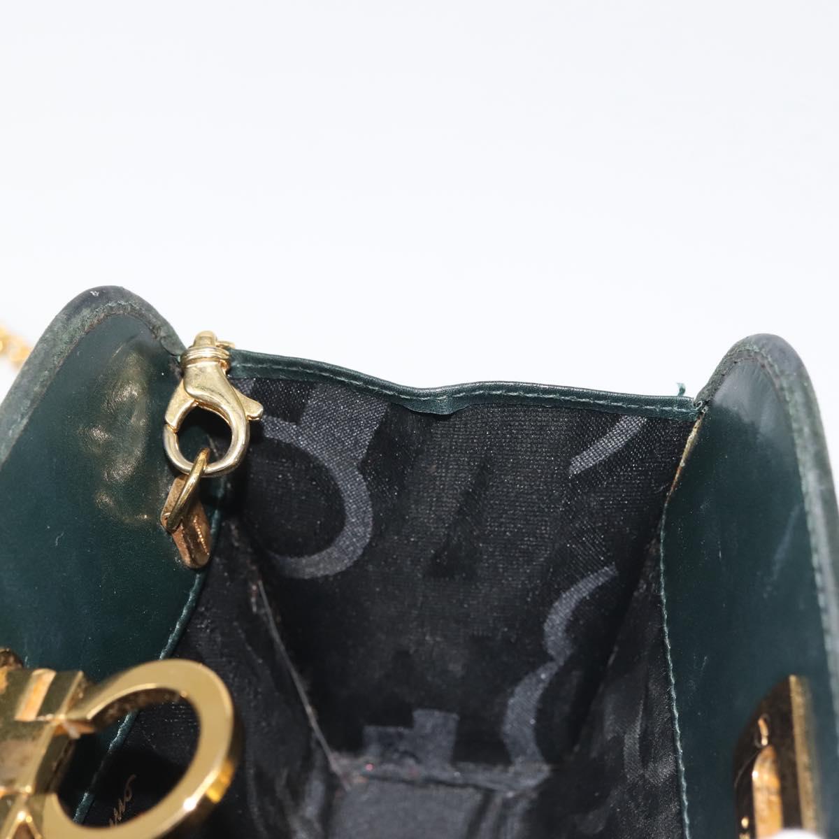 Ferragamo Green Suede Shoulder Bag