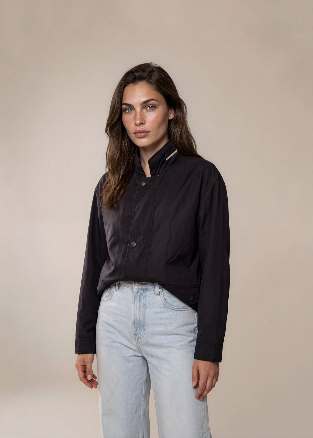 YSL Navy and White Reversible Windbreaker Bomber