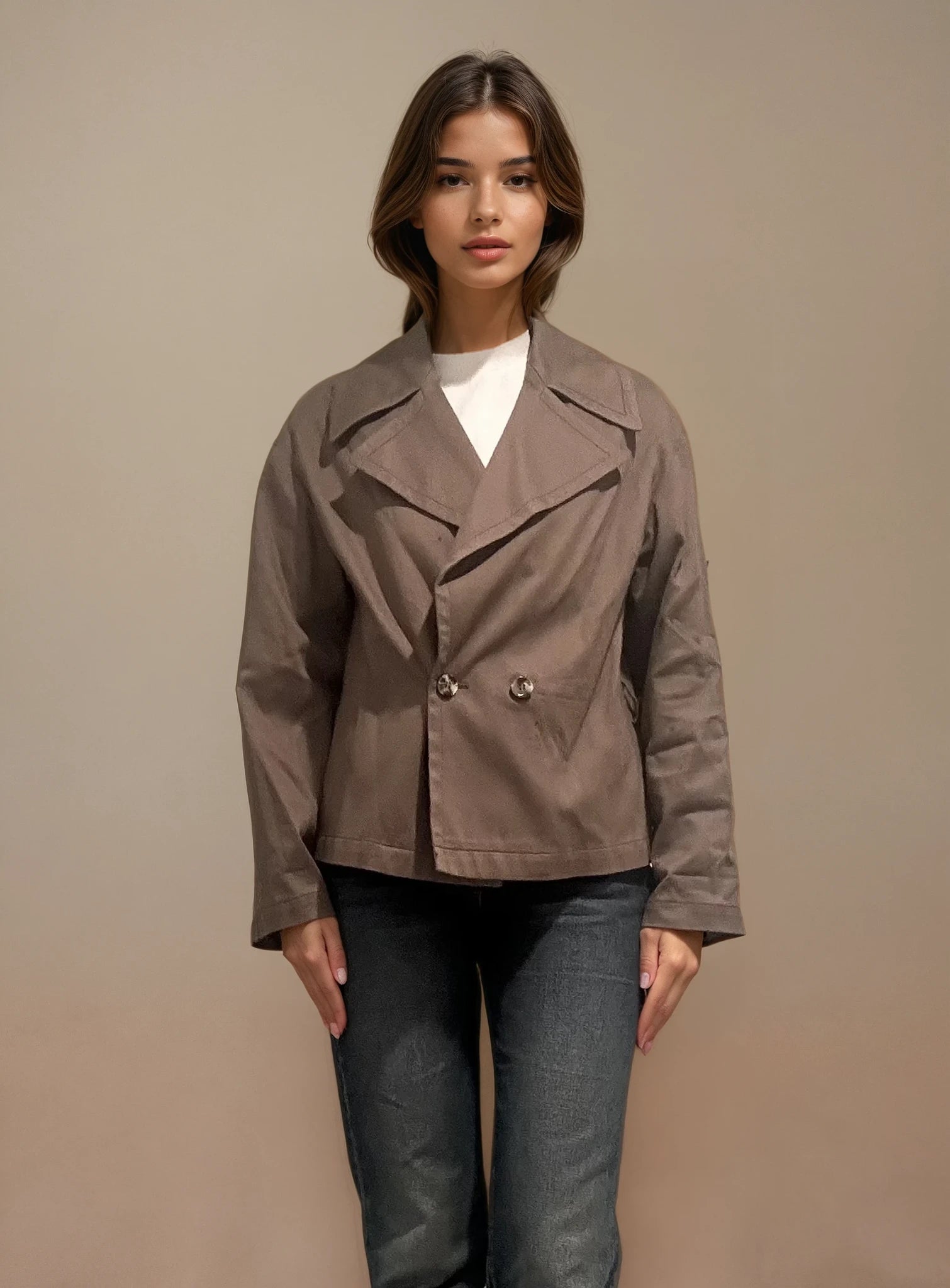 Escada Green Cropped Trench