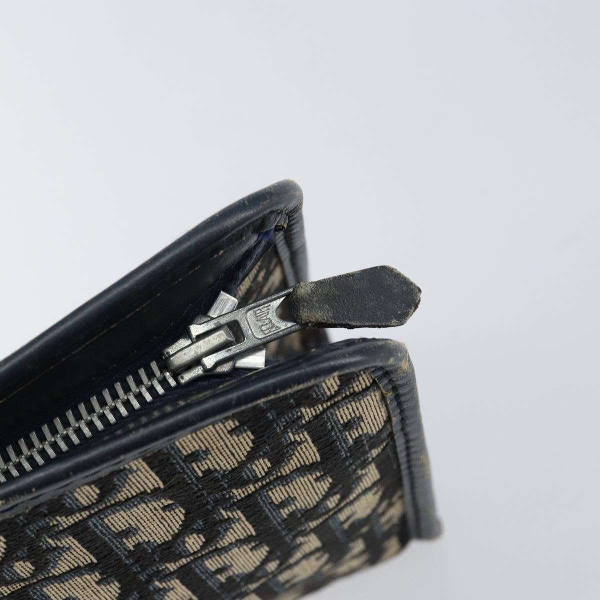 Dior Navy Monogram Zip Clutch