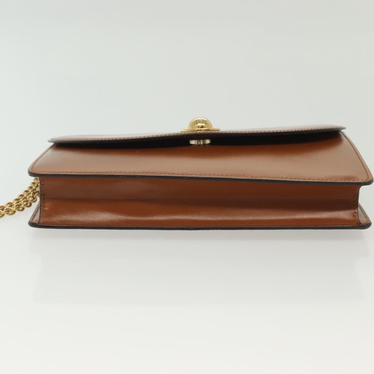 Celine Brown Chain Leather Handbag
