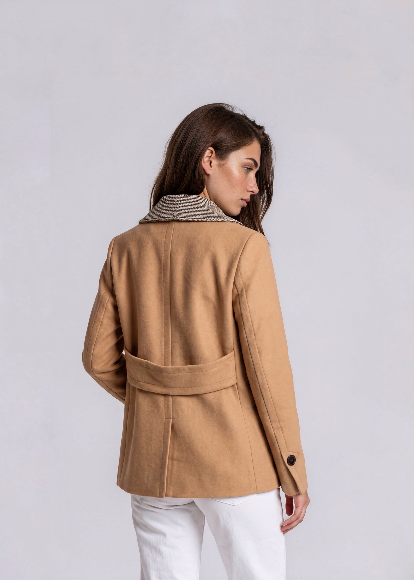 Proenza Schouler Tan and Grey Collared Jacket