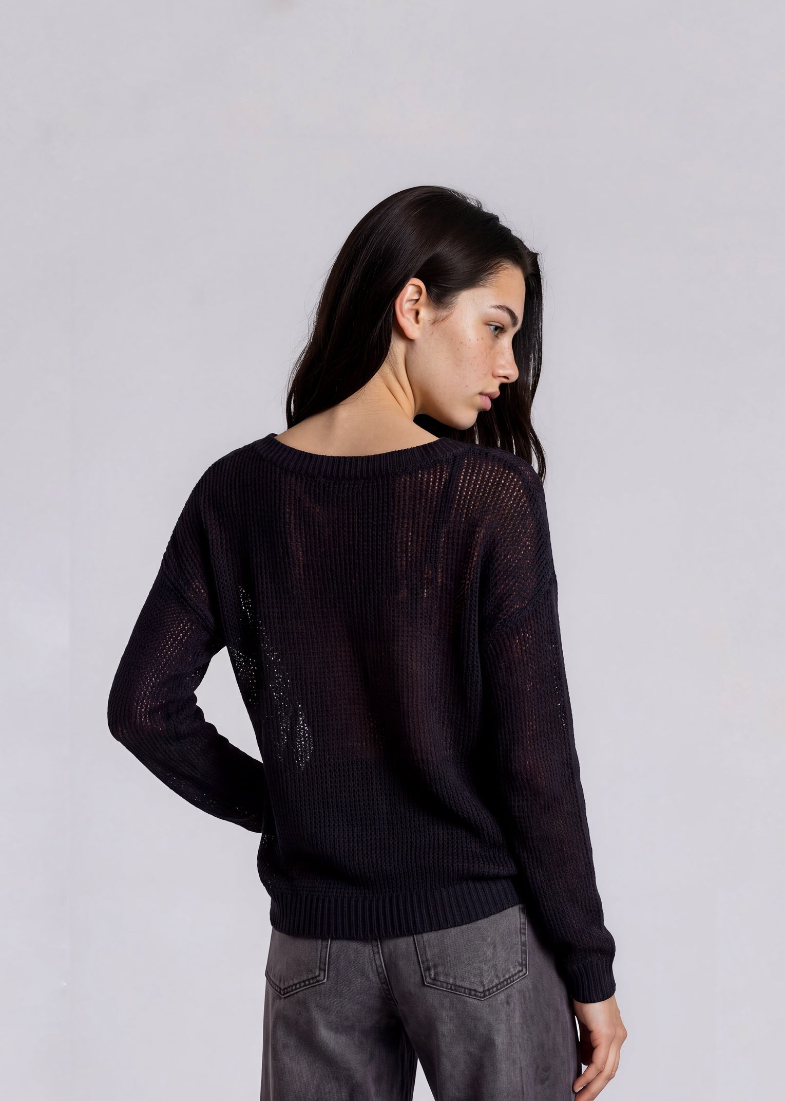 Ralph Lauren Black Label Black Sheer Sweater