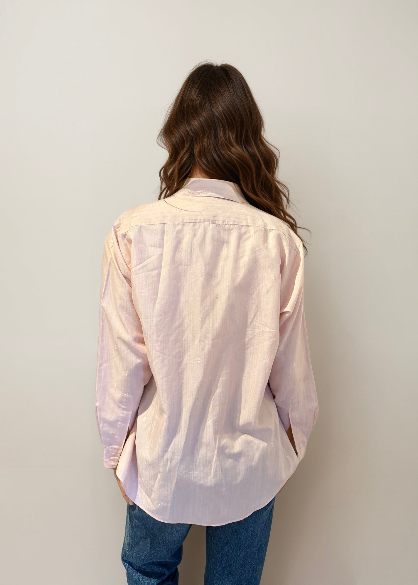 YSL Pink Monogram Button Down