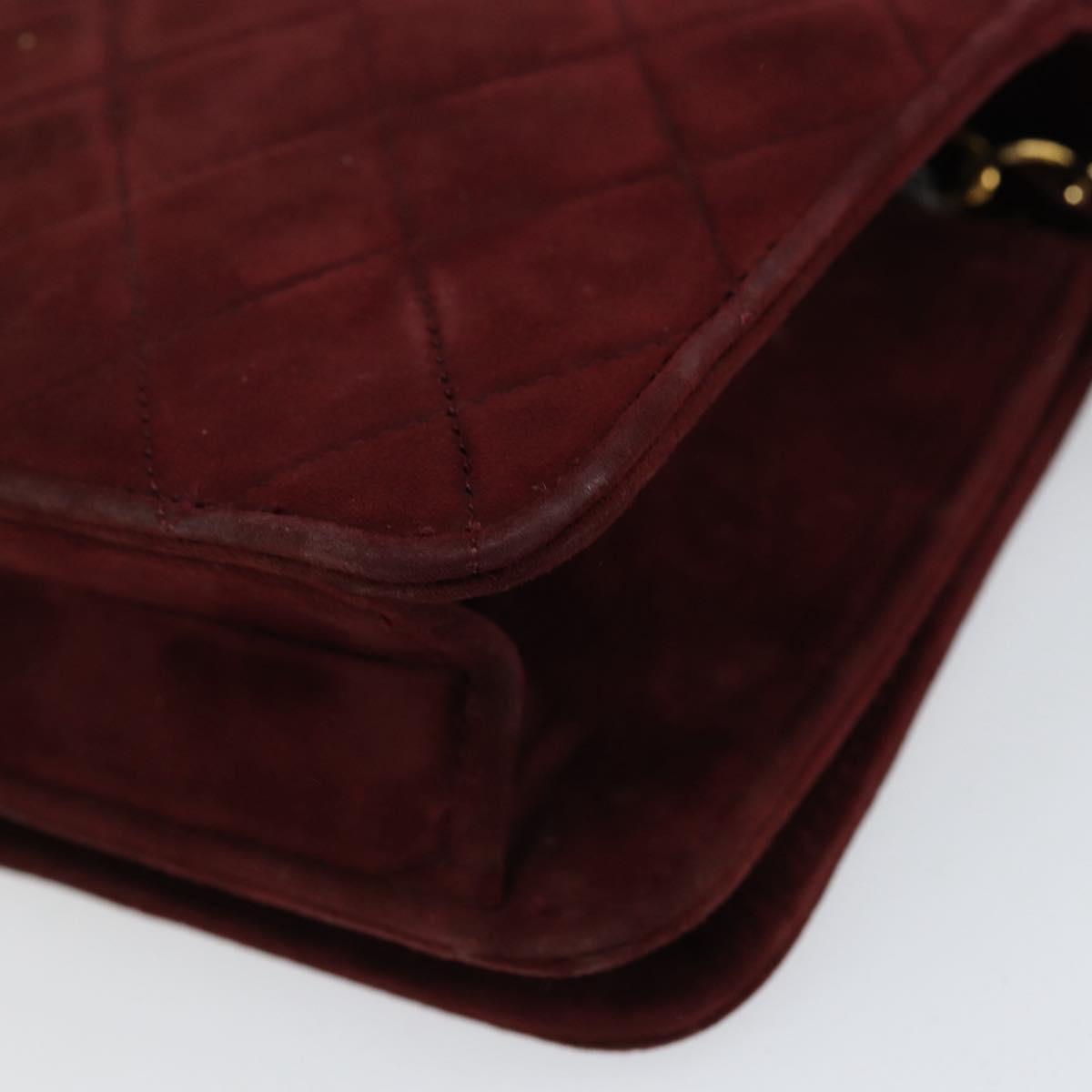 Chanel Burgundy Suede Flap Bag