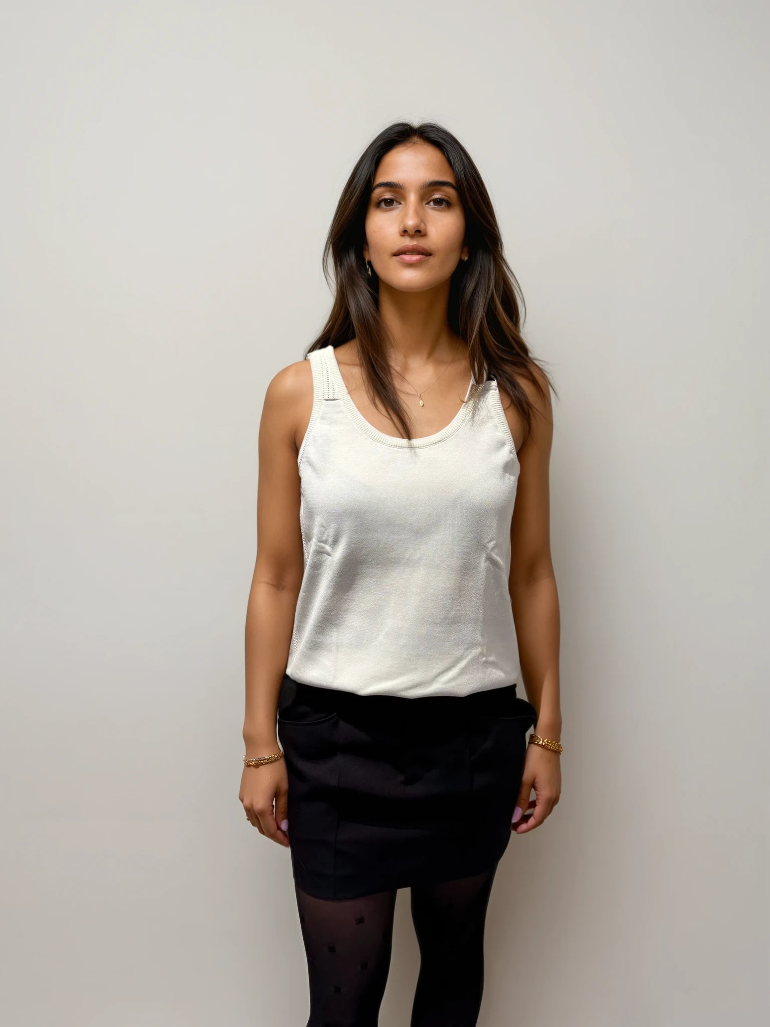 Louis Vuitton Cream Clip Tank