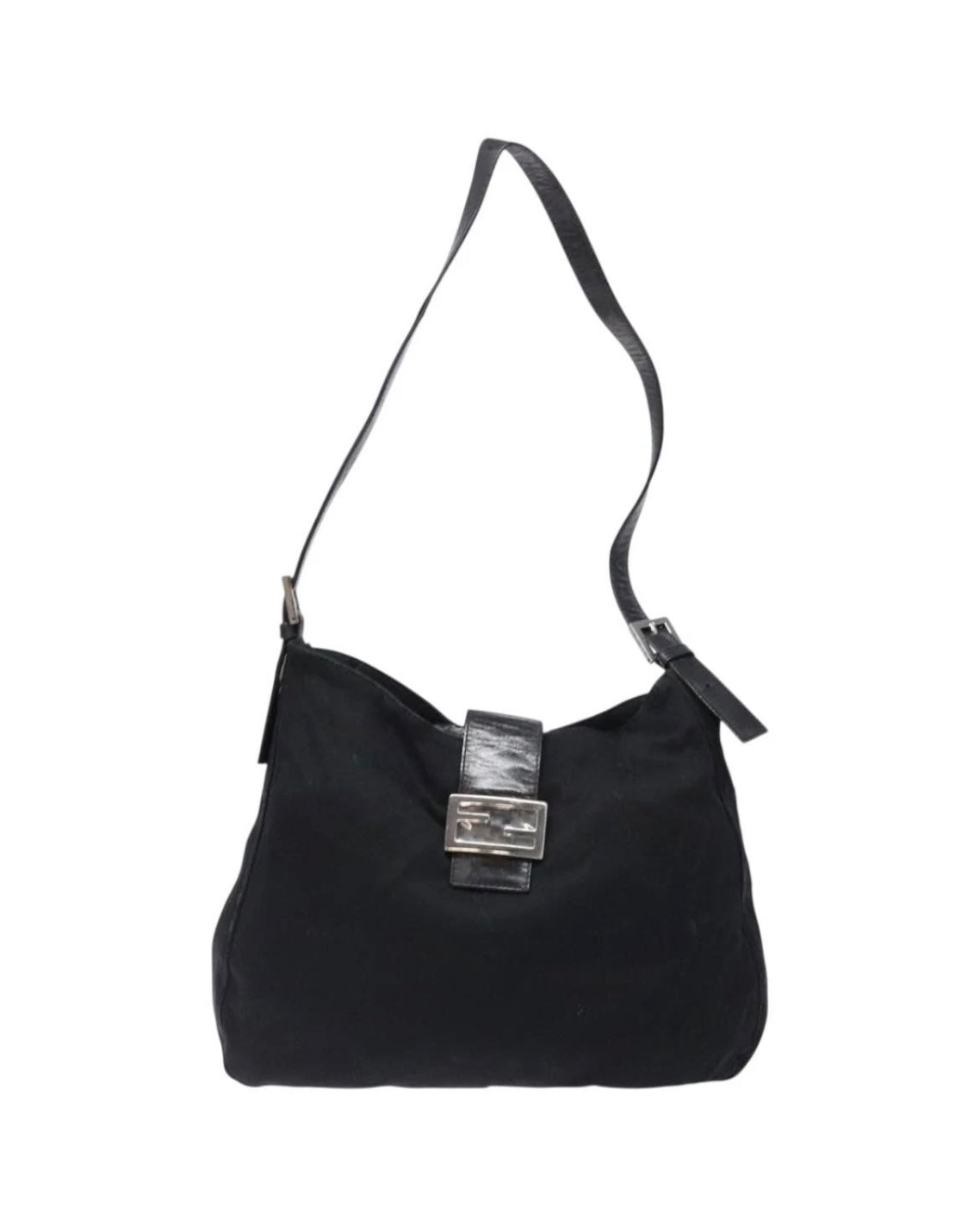 Fendi Black Rounded Baguette