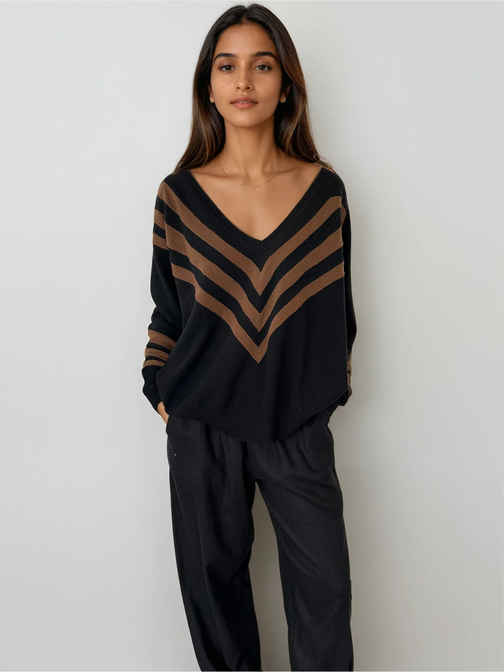 Prada Black V Neck Sweater