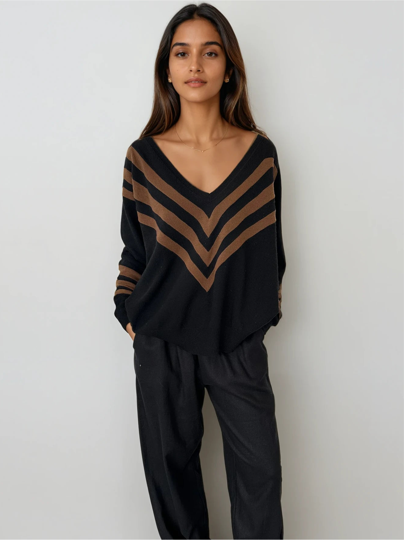 Prada Black V Neck Sweater