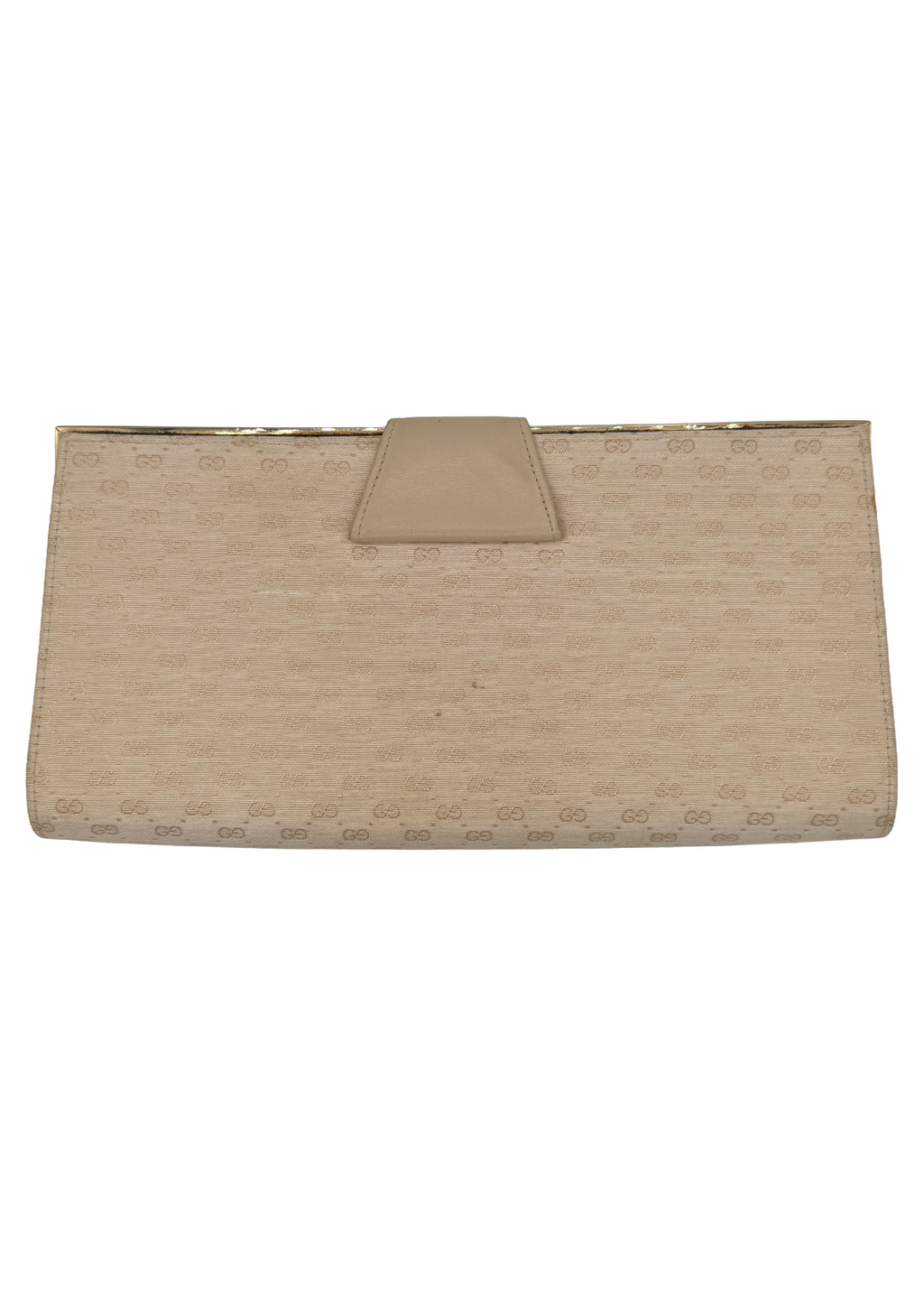Gucci White Monogram Clutch with Chain