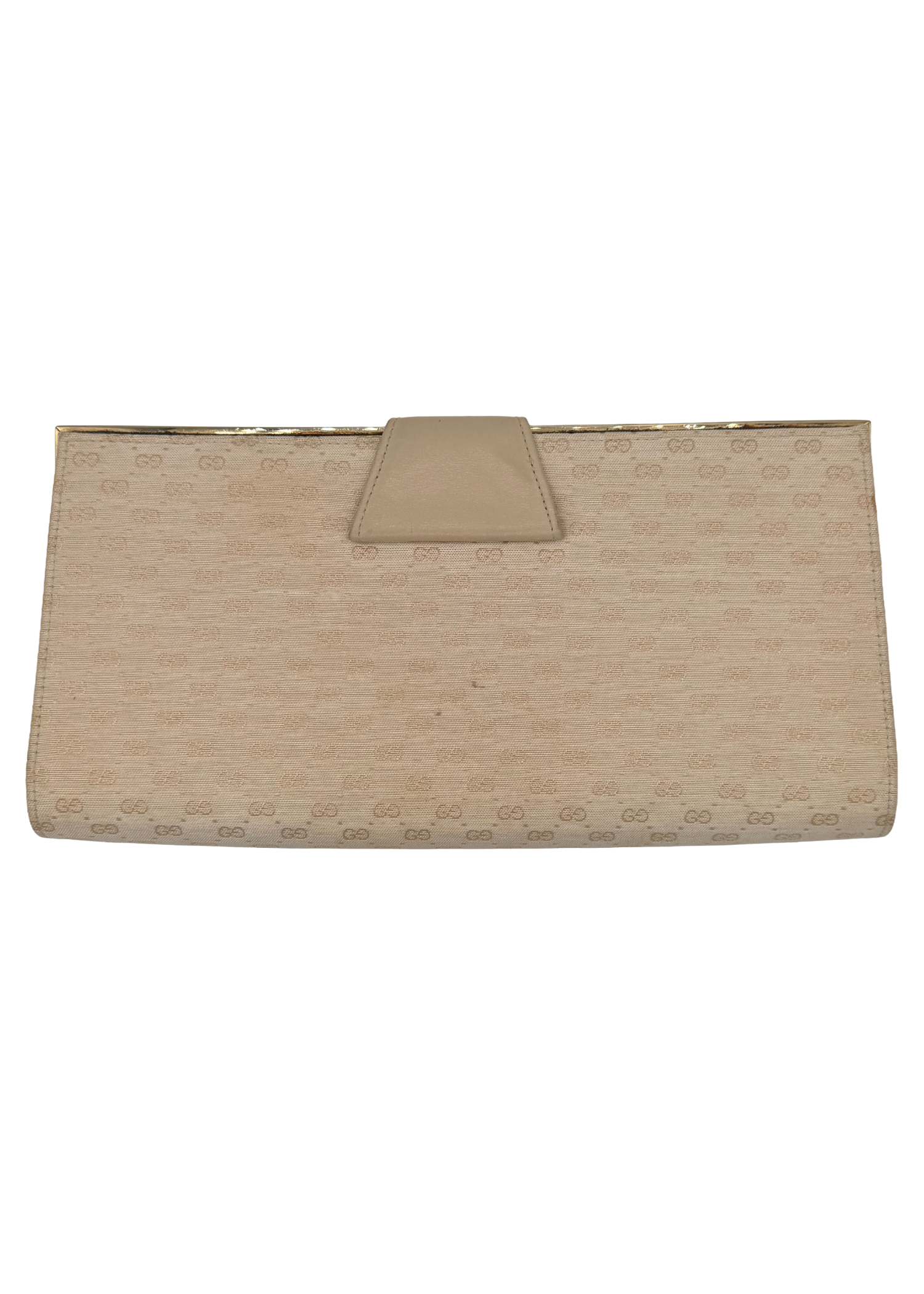 Gucci White Monogram Clutch with Chain