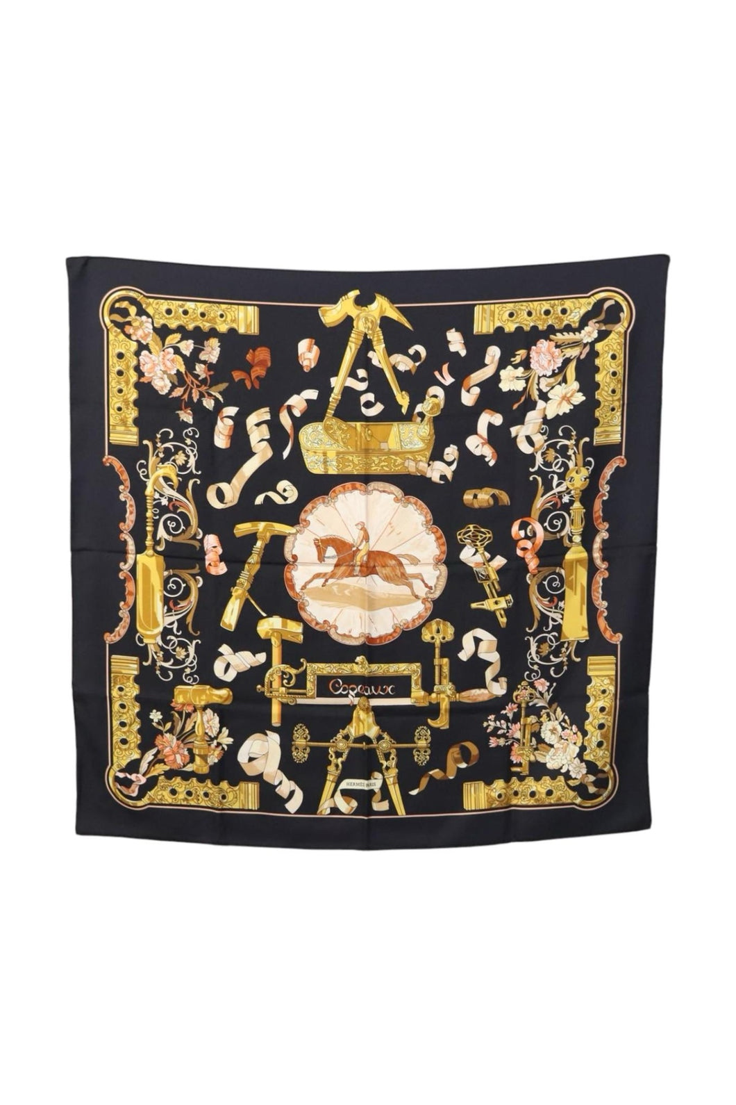 Hermés Black & Gold Scarf