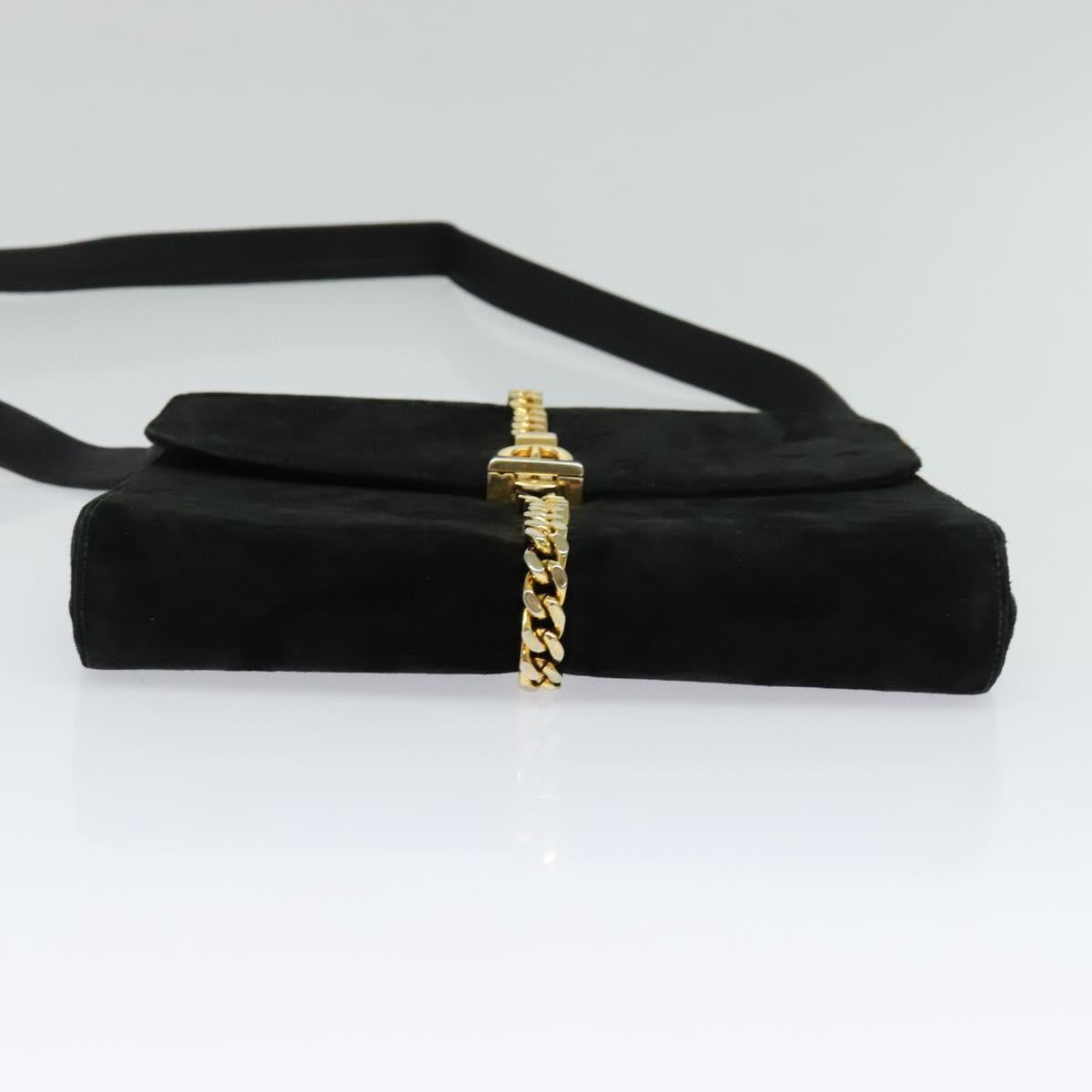 Gucci Black Suede Chain Shoulder Bag