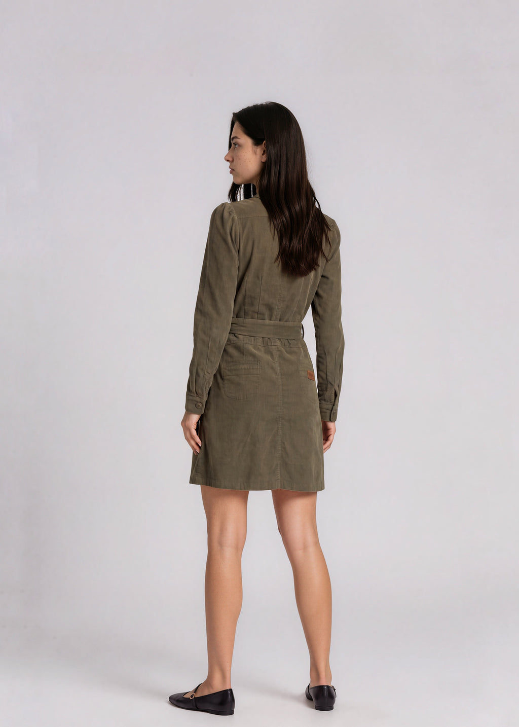 Chloe Green Belted Mini Dress