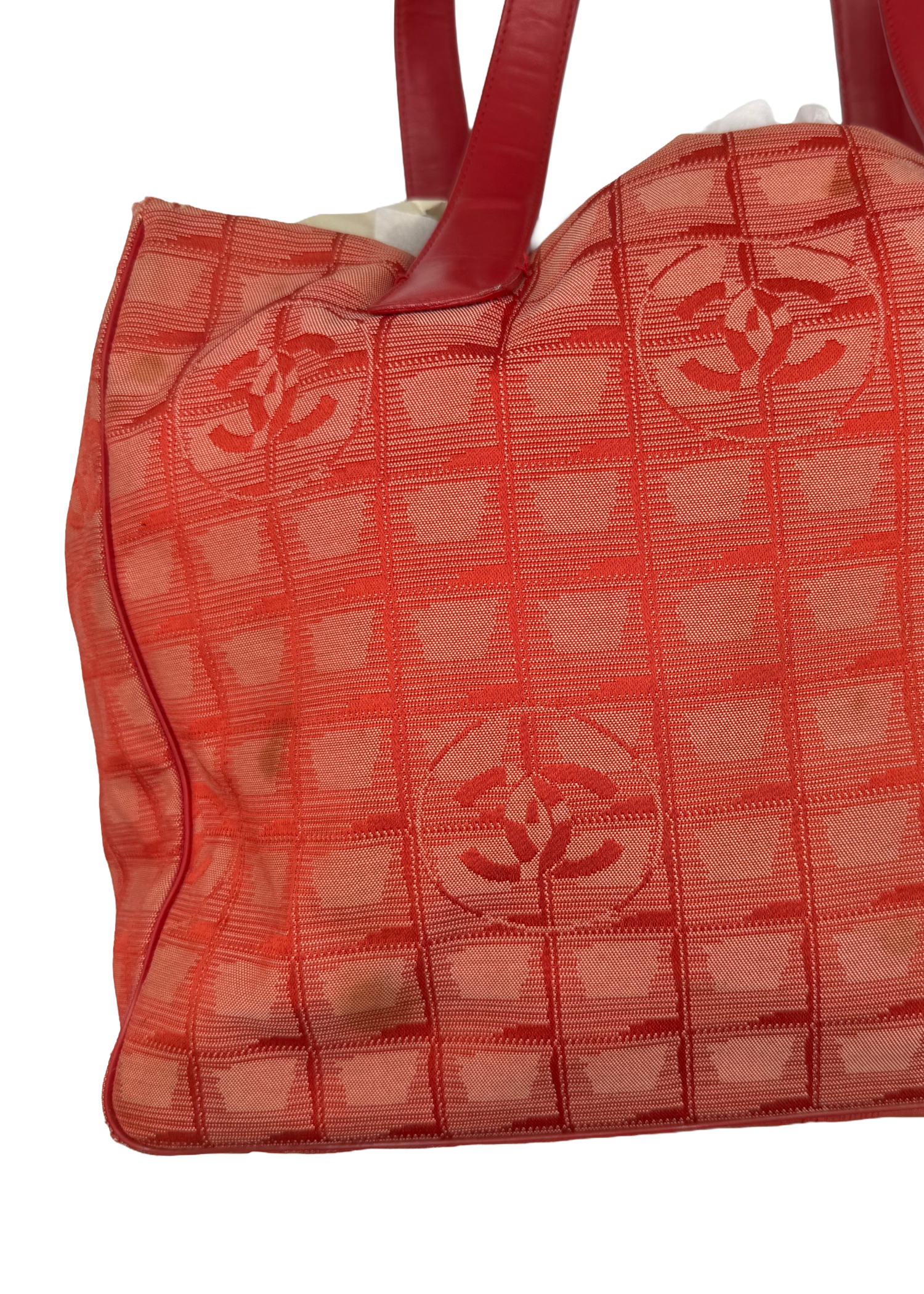 Chanel Red Monogram Travel Tote