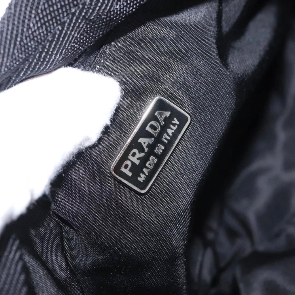 Prada Light Grey Canvas Shoulder Bag