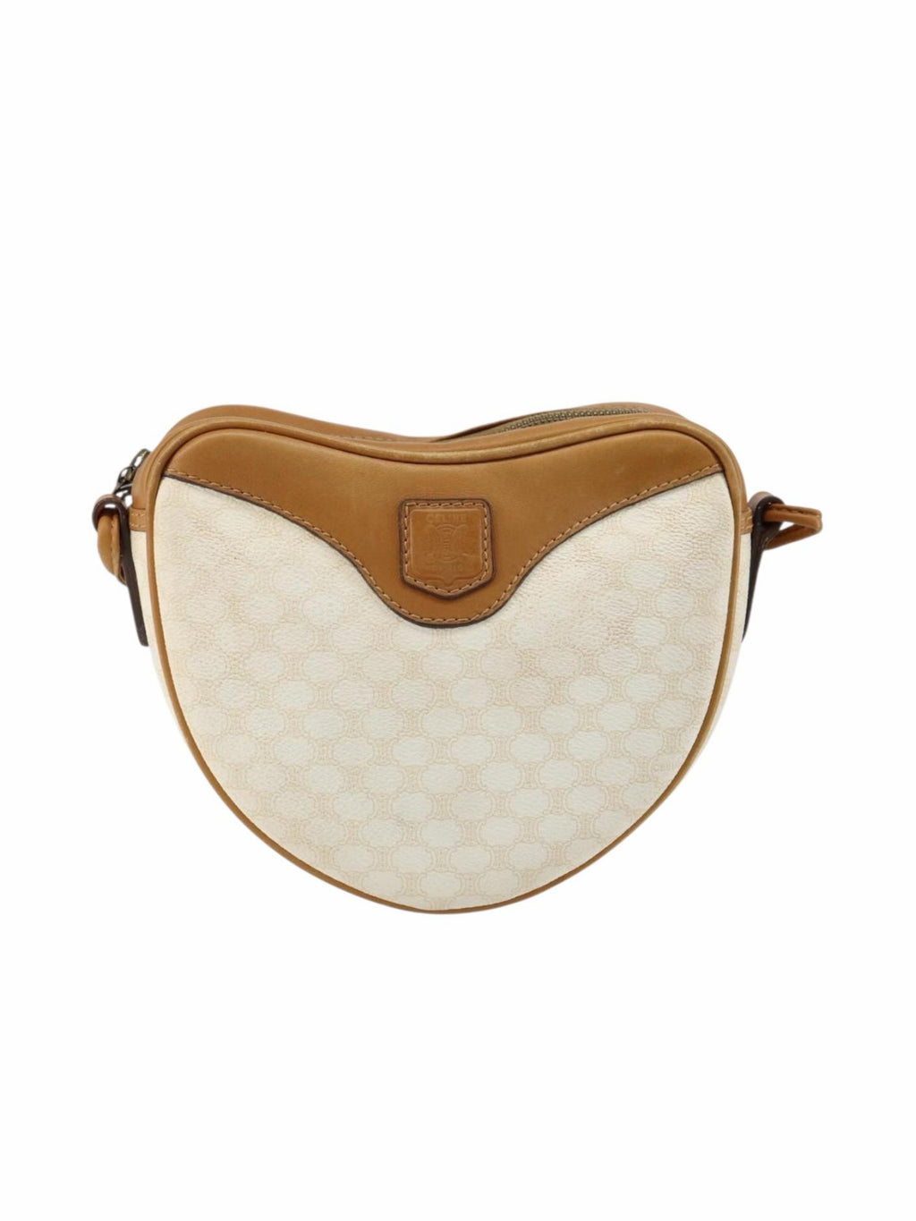 Celine White Macadam Heart Shoulder Bag