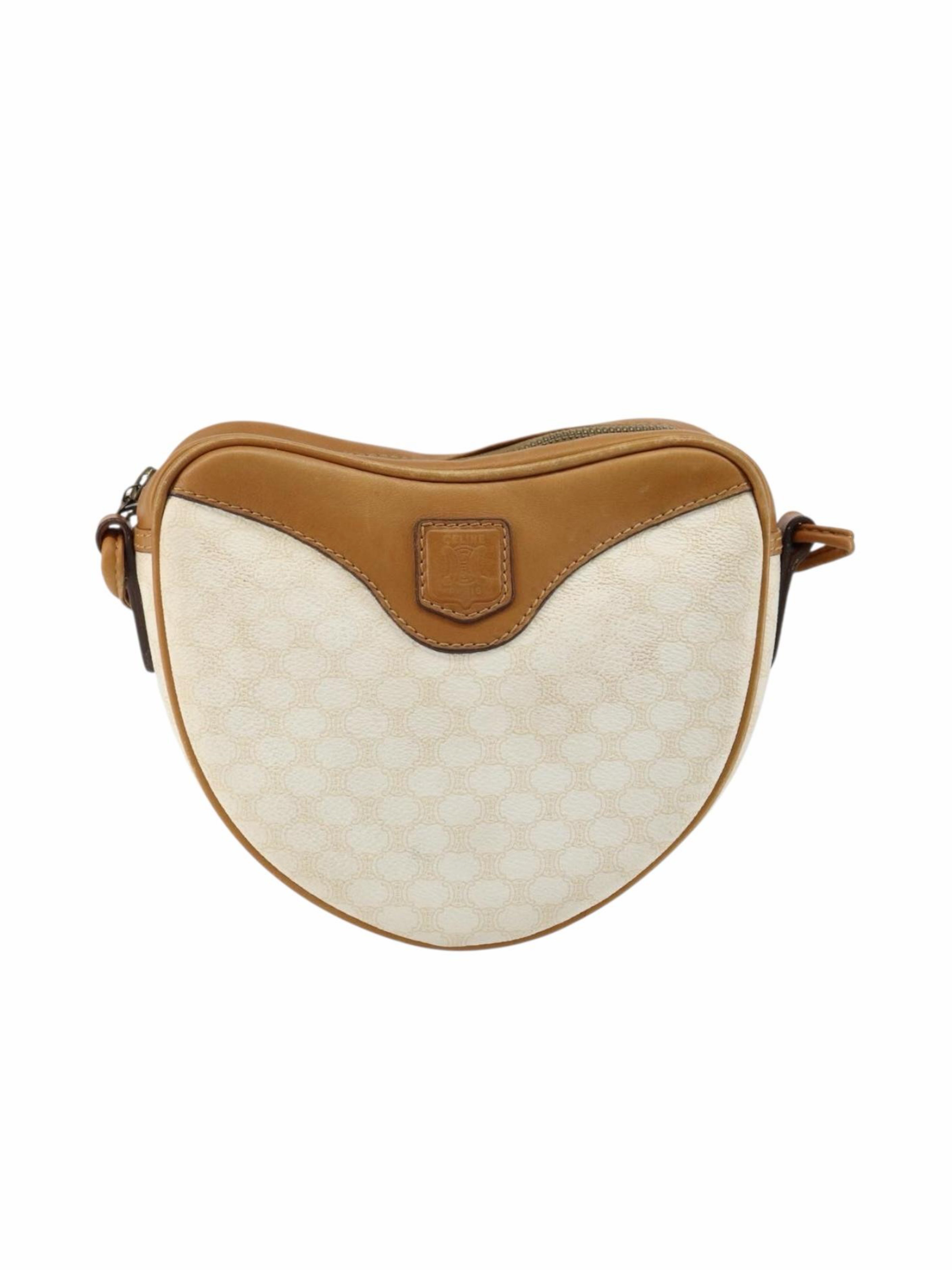 Celine White Macadam Heart Shoulder Bag