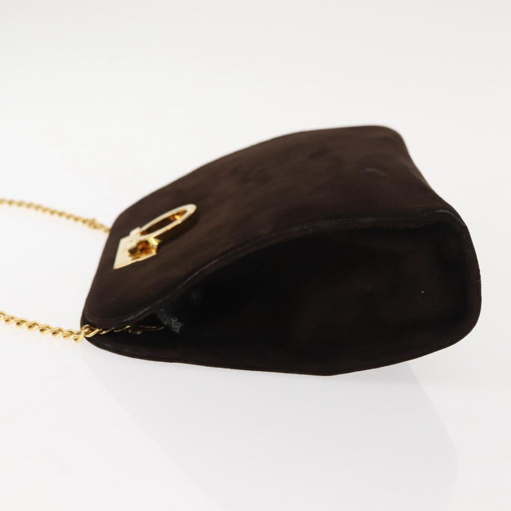 Ferragamo Brown Suede Shoulder Bag