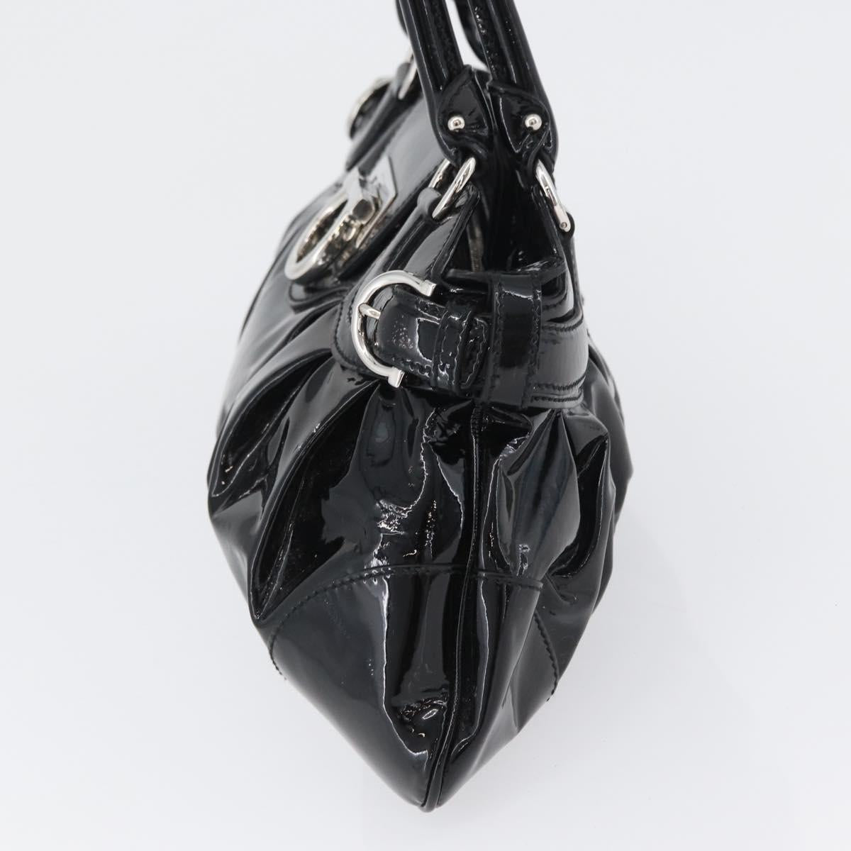 Ferragamo Black Patent Hobo Bag