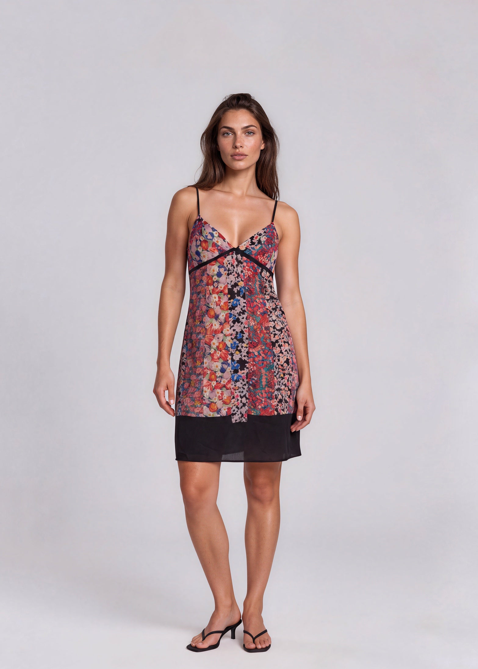 Etro Black and Flower Printed Mini Dress