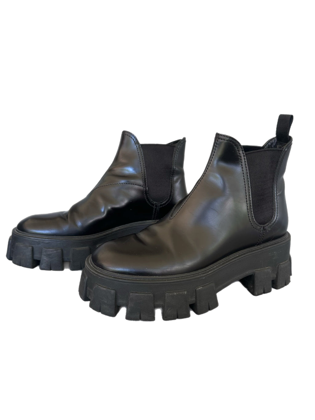 Prada Black Platform Combat Boots