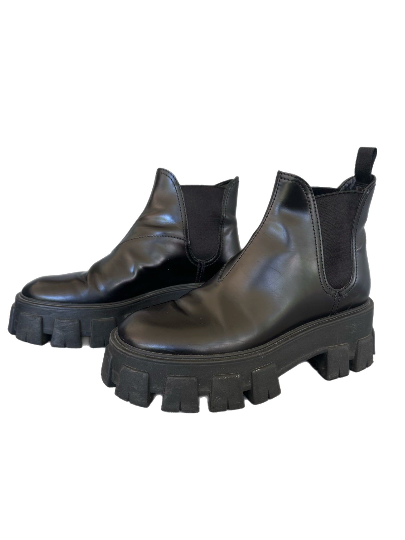 Prada Black Platform Combat Boots