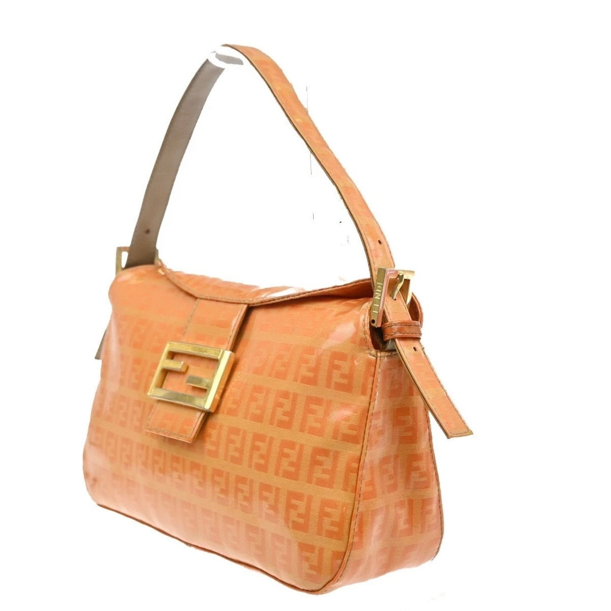 Fendi Pink Zucchino Patent Baguette